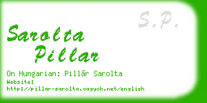 sarolta pillar business card